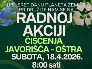 Radna akcija čišćenja Javorišća – Oštra povodom Dana planeta Zemlje Radna akcija čišćenja Javorišća – Oštra povodom Dana planeta Zemlje